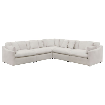 Greeley - 5 Piece Upholstered Modular Sectional Sofa - Ivory