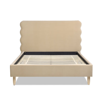 Stockholm - Modern Wavy Headboard Platform Bed