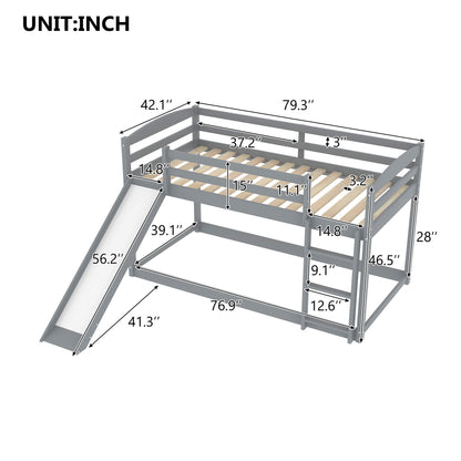Durable Bunk Bed With Convertible Slide And Ladder