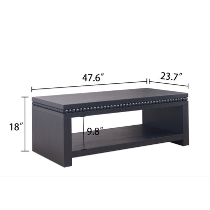 Modern Coffee Table With Beaded Trim