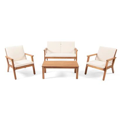Avacyn - Outdoor Acacia Wood 4 Seater Chat Set With Cushions