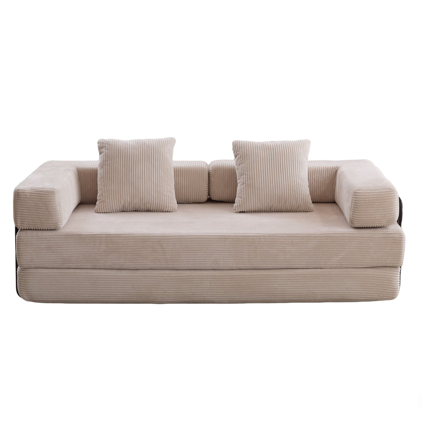 Floor Couch, Convertible Floor Sofa Bed With Pillow Back Support Armrest