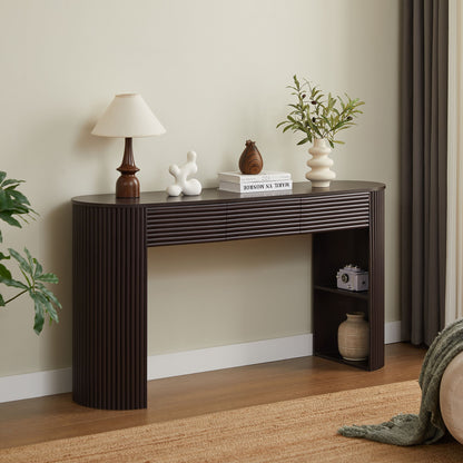 Retro Console Table With Storage, 3 Drawers