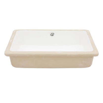 Modern Ceramic Rectangular Undermount Bathroom Sink With Overflow