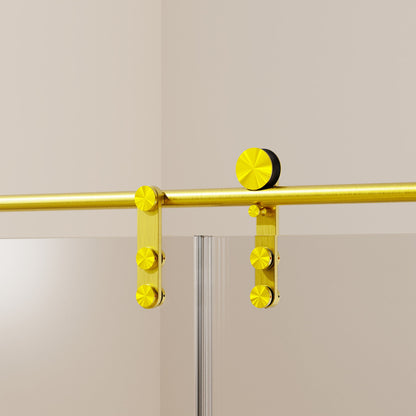Frameless Single Sliding Shower Doors With Towel Rail & Handle