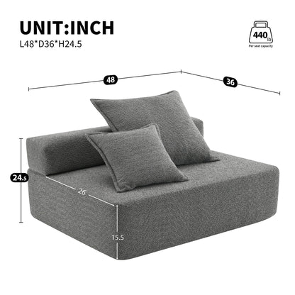 Frame For Oversized Modular U Shaped Sectional, Floor Couch Convertible Compressed Couch Spacious Foam Filled Sofa