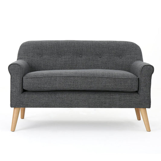 Classic Loveseat With Rolled Armrests And Button Tufting