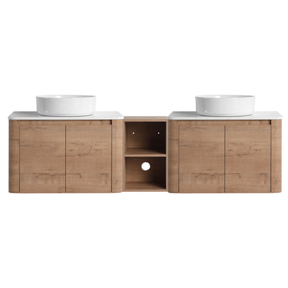 Wall Mounted Bathroom Vanity With Art Sink, 1 Storage Shelf, Soft Close Door