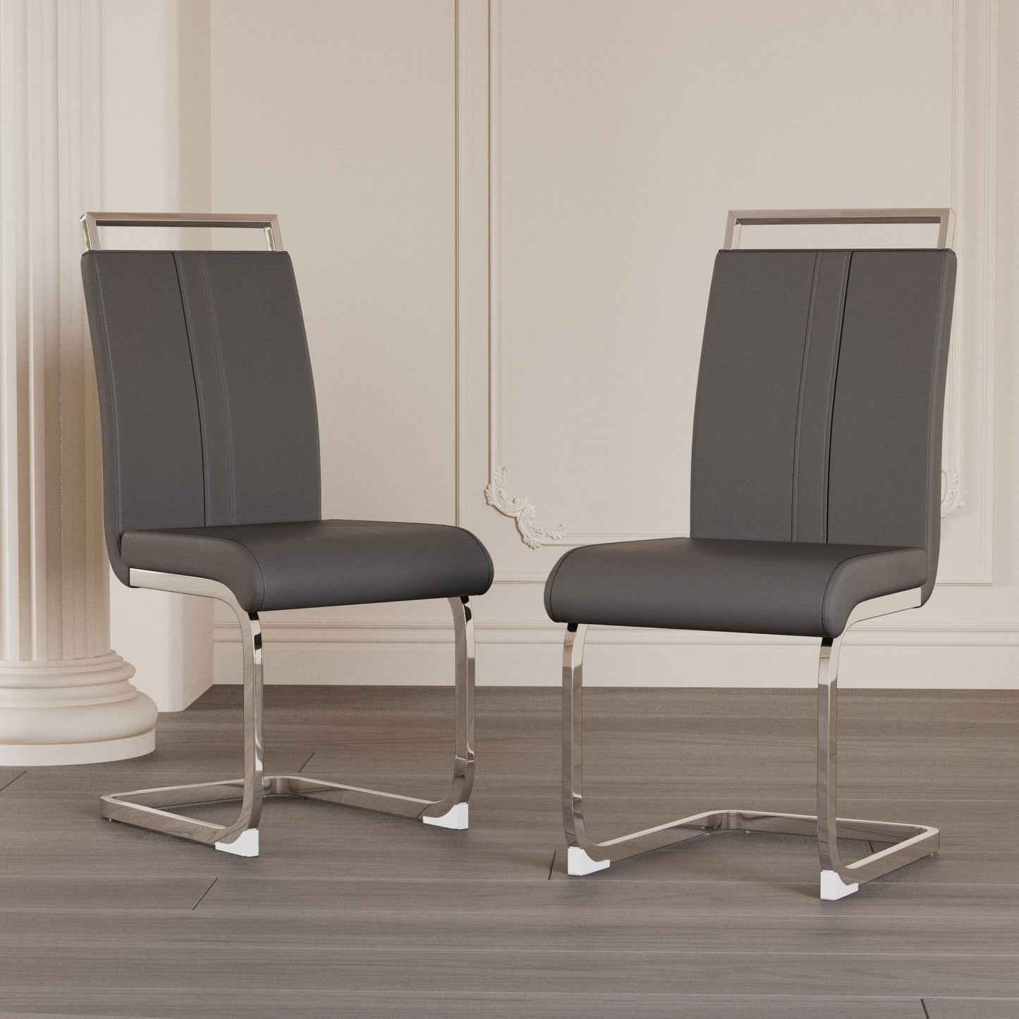 Modern Dining Chairs With Padded Seat, High Back