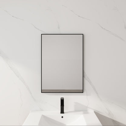 20" Rectangular Wall Mounted Mirror - Black