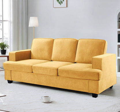 Modern Sofa, Comfortable 3 Seater Couch With Deep Seating, Loose Back Cushions, Wide Arms
