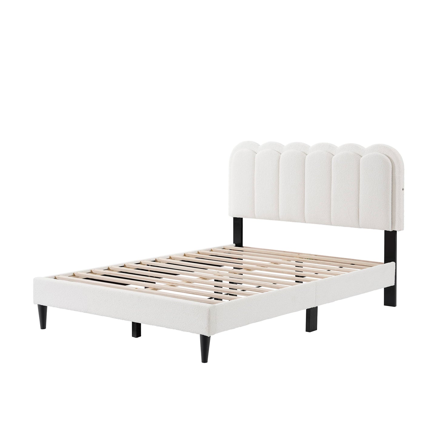 Lambswool Petal Headboard Bed Frame