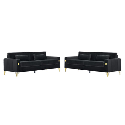 2 Pieces Sofa Sofa Set With Removable Cushions For Home Apartment