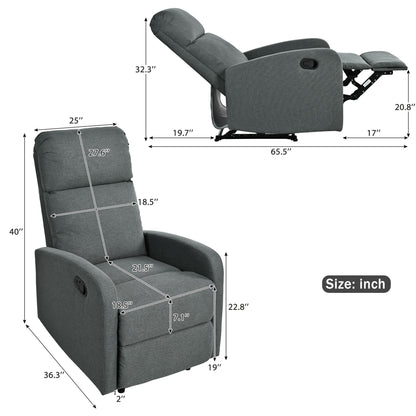 Modern Recliner Manual, Home Theater Chair With Adjustable Backrest