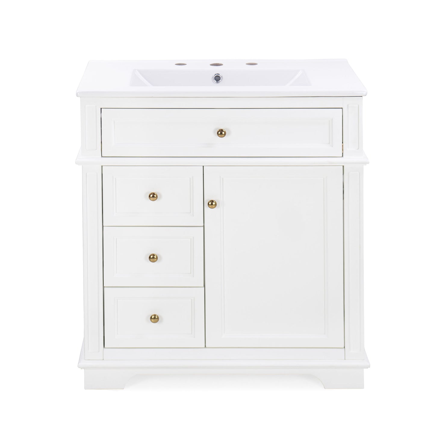 Freestanding Bathroom Vanity With Sink, Soft Closing Door, Tip Out Drawer