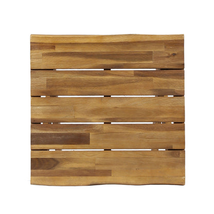 Passion - Outdoor Side Table With Cross Base And Slatted Top - Teak