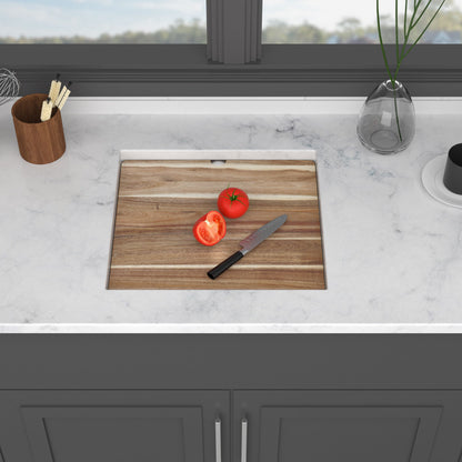 21" Undermount Kitchen Sink With Folding Faucet And Cutting Board Stainless Steel 16 Gauge Workstation - Brushed Nickel