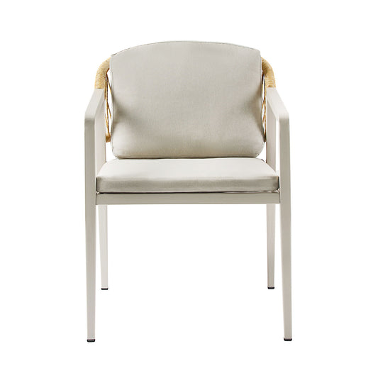 Modern Outdoor Dining Set With Expandable Acacia Wood Table