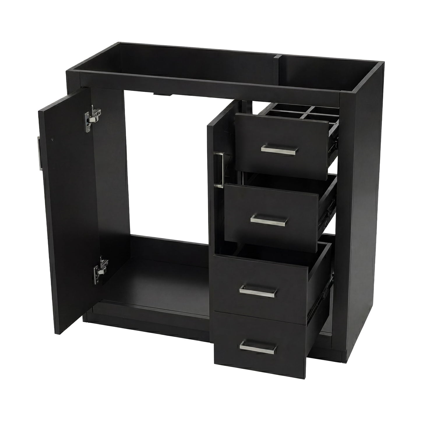 Retro Style Bathroom Vanity, 3 Drawers & Soft Closing Doors