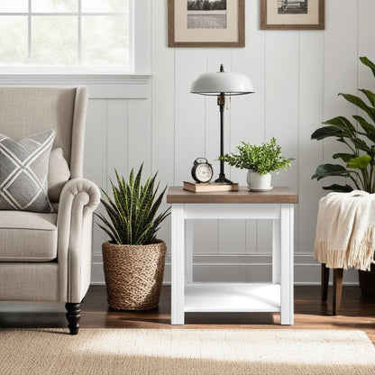 Hampton - Side Table - Jasmine Whitewash / Barnwood