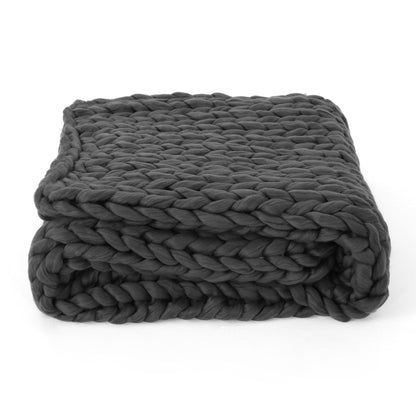 Cozy Knitted Acrylic Throw Blanket With Double Sided Design