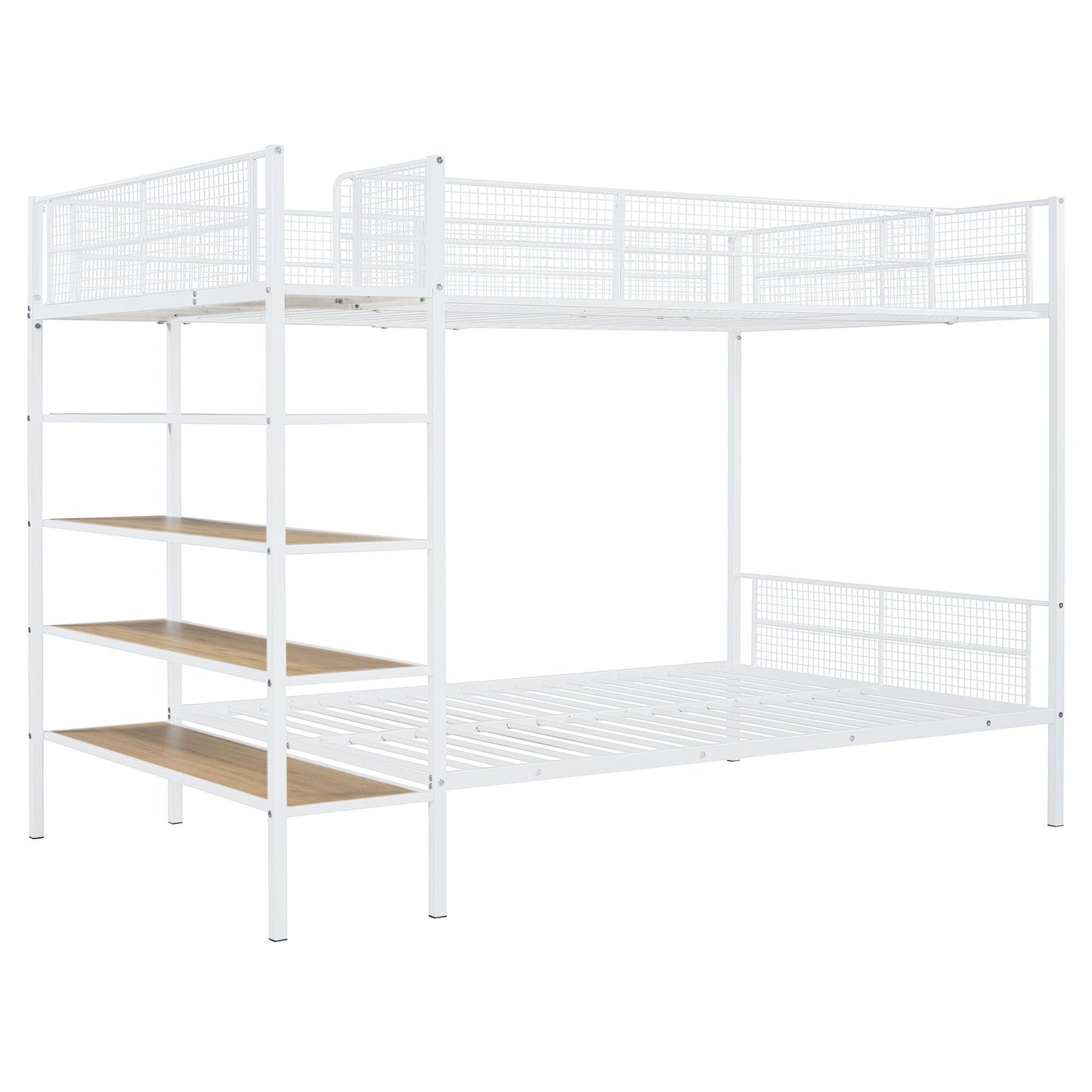 Bunk Bed With 5 Tier Shelves