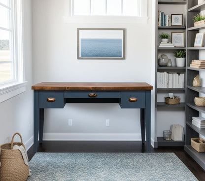 Nantucket - Writing Desk - Blue Denim, Whiskey