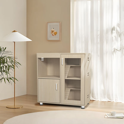 4 Tier Hamster Cage With Acrylic Windows And Storage Cabinet