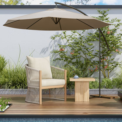 Modern Curved Aluminum Lounge Chair With Stylish Rope Weave Design And Cushioned Comfort For Outdoor