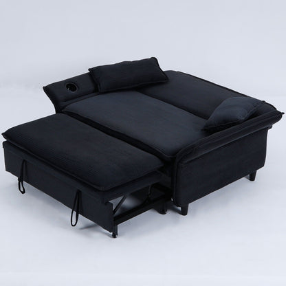 Modern Fabric Multi-Functional Sofa Bed With Adjustable Armrests And Backrests