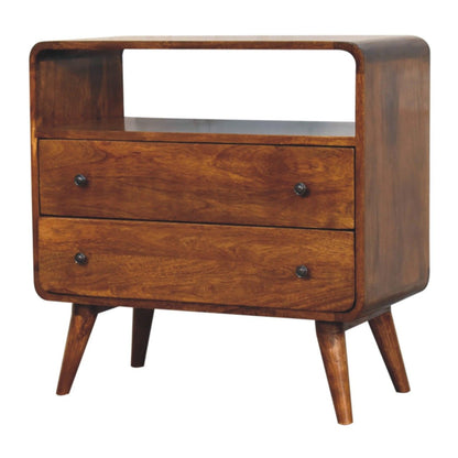 Curved Nordic Charm Console - Brown
