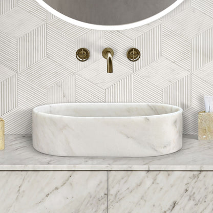 Bathroom Vessel Sink, Semi Polished Surface