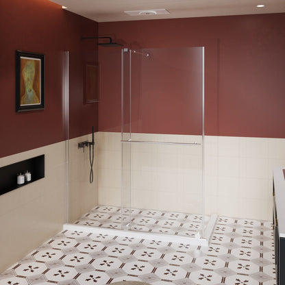 Guyou Glass Shower Door, Sliding Door Dual Usage - Chrome