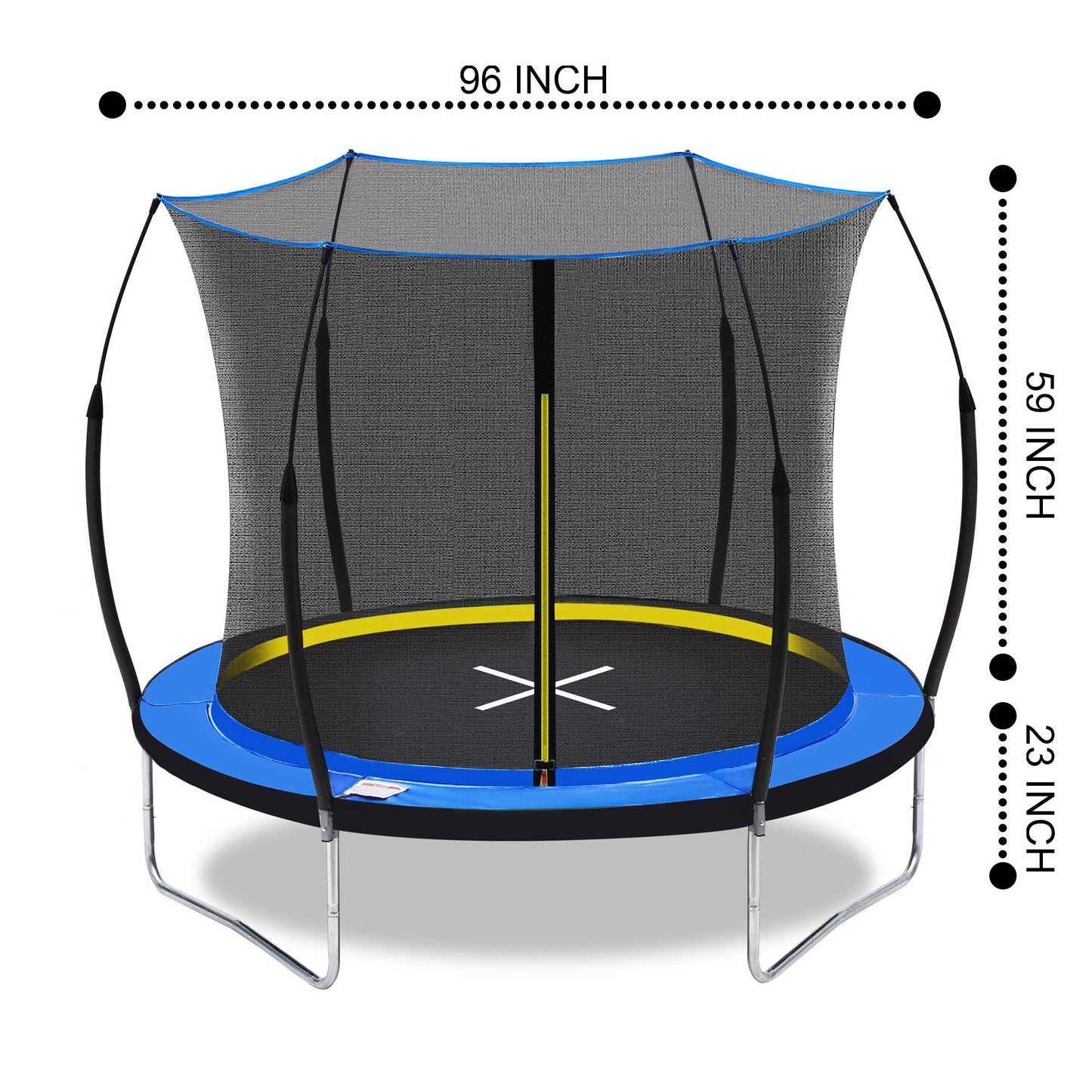8 Ft Trampoline Inner Safety Net Elastic Ropes Version - Blue
