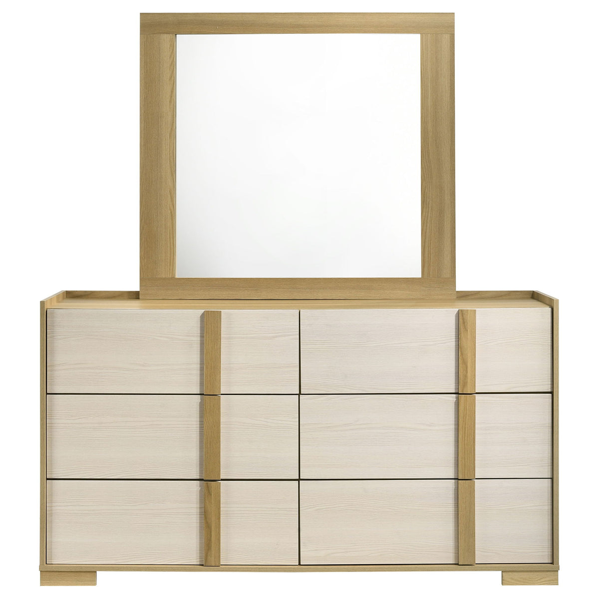Lincoln - 6 Drawer Dresser With Mirror - Natural