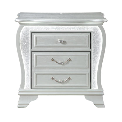 Aurelia - Nightstand With LED - Silver