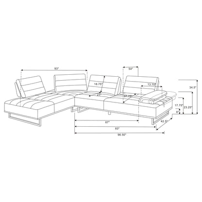 Harnal - L-Shape Sectional Adjustable Back Comfort Focused Sofa - Taupe
