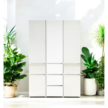 Elise - Modular Wood Closet System With Mirror In Versatile Storage Solution - White
