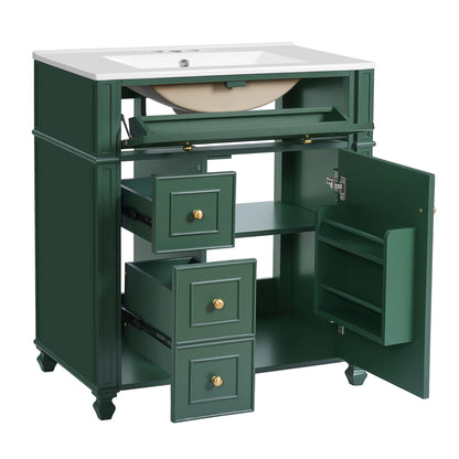 Bathroom Vanity Cabinet With Sink, Soft Close Doors With Door Organizer