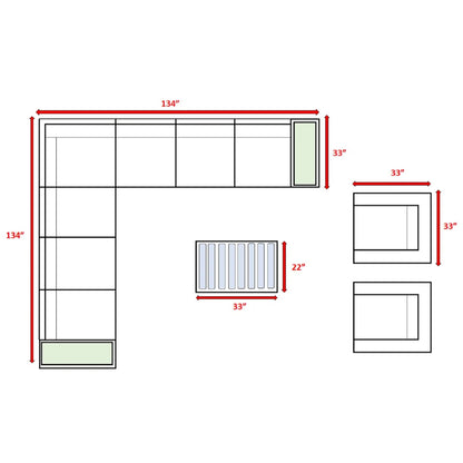 Wicker Sectional Seating Group With Plush Cushions