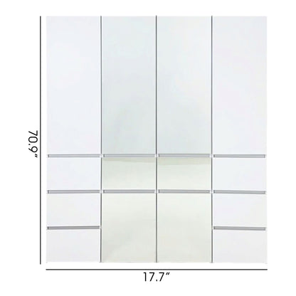 Elise - Modular Wood Closet System With Mirror In Durable Melamine And Wood Customizable Storage - White