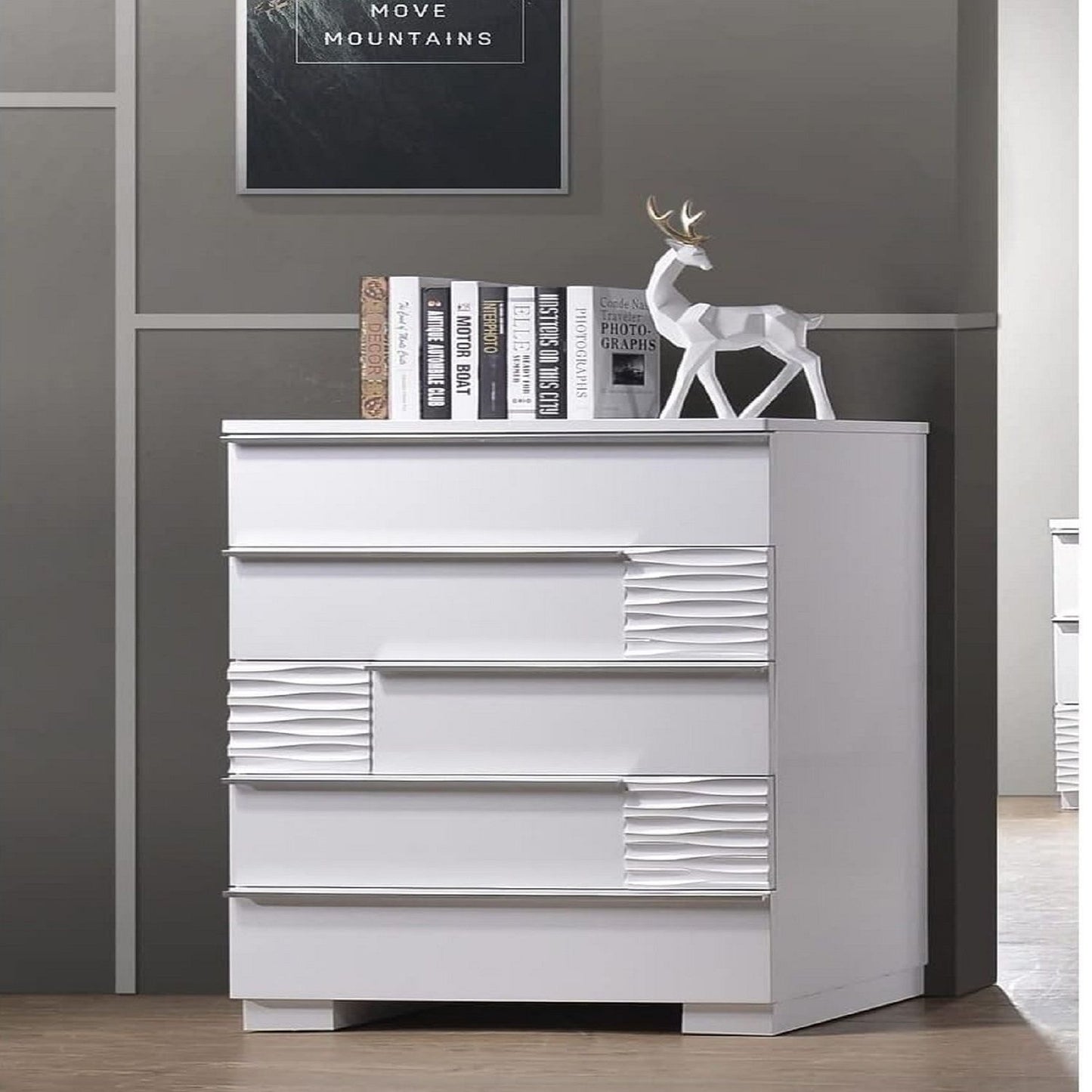 5 Drawer Chest, Bedroom - White