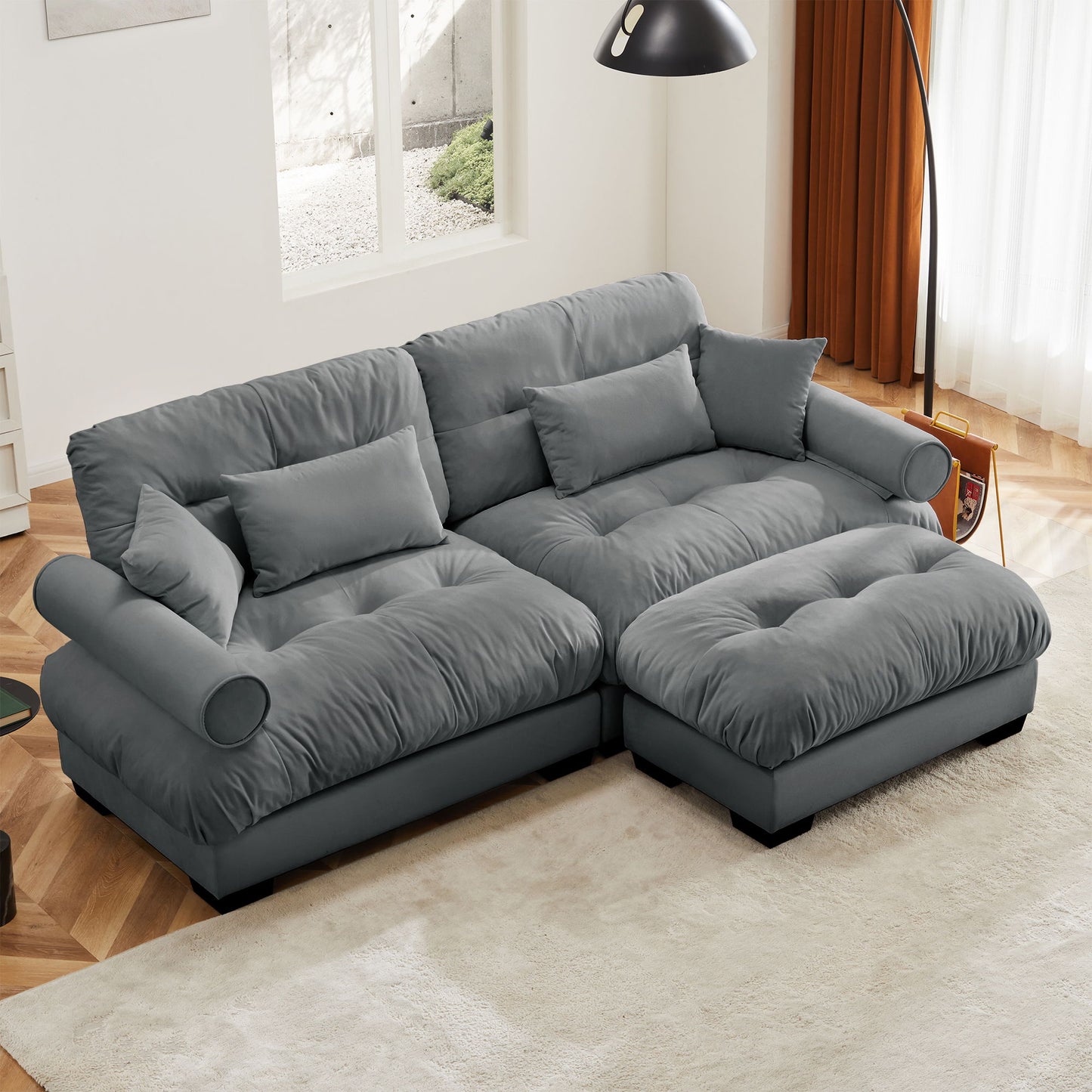Super Comfort Oversized Modular Sectional Sofa With Movable Ottoman
