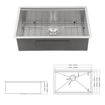 Single Bowl, Undermount Workstation, Kitchen Sink With Accessories