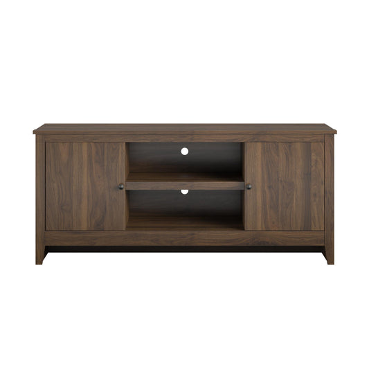 TV Stand For TVs Up To 65" With Open Shelves And Storage Cabinets - Walnut