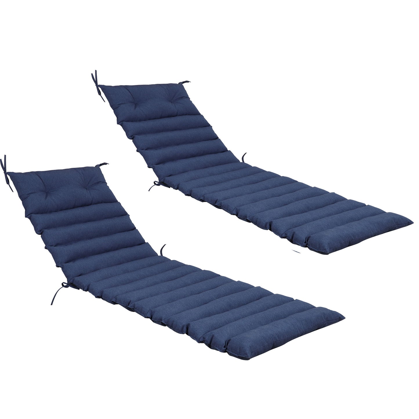 2 Piece Outdoor Chaise Lounge Chair Cushion Set