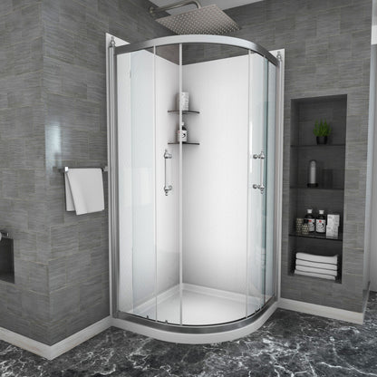 Framed Tub Shower Enclosure With Clear Tempered Glass