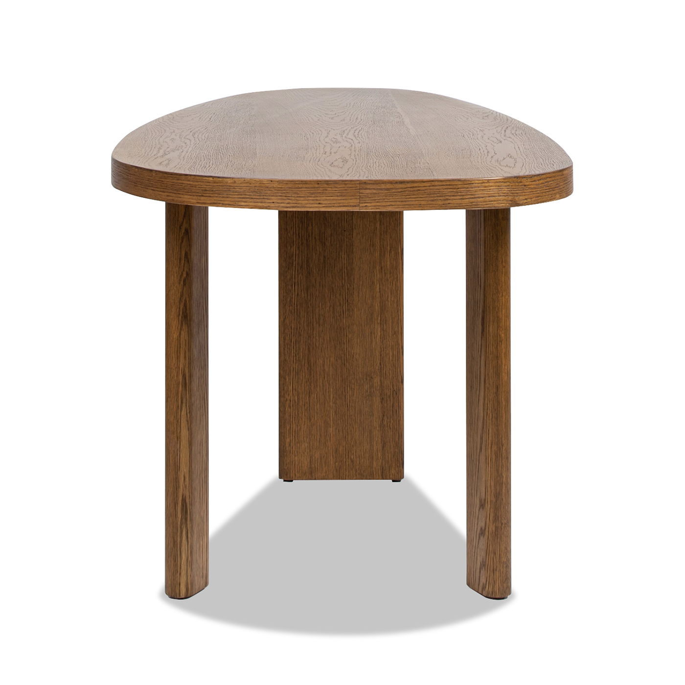 Melvin - Modern Oak Oblong Oval Console Desk - Cafe Brown Oak