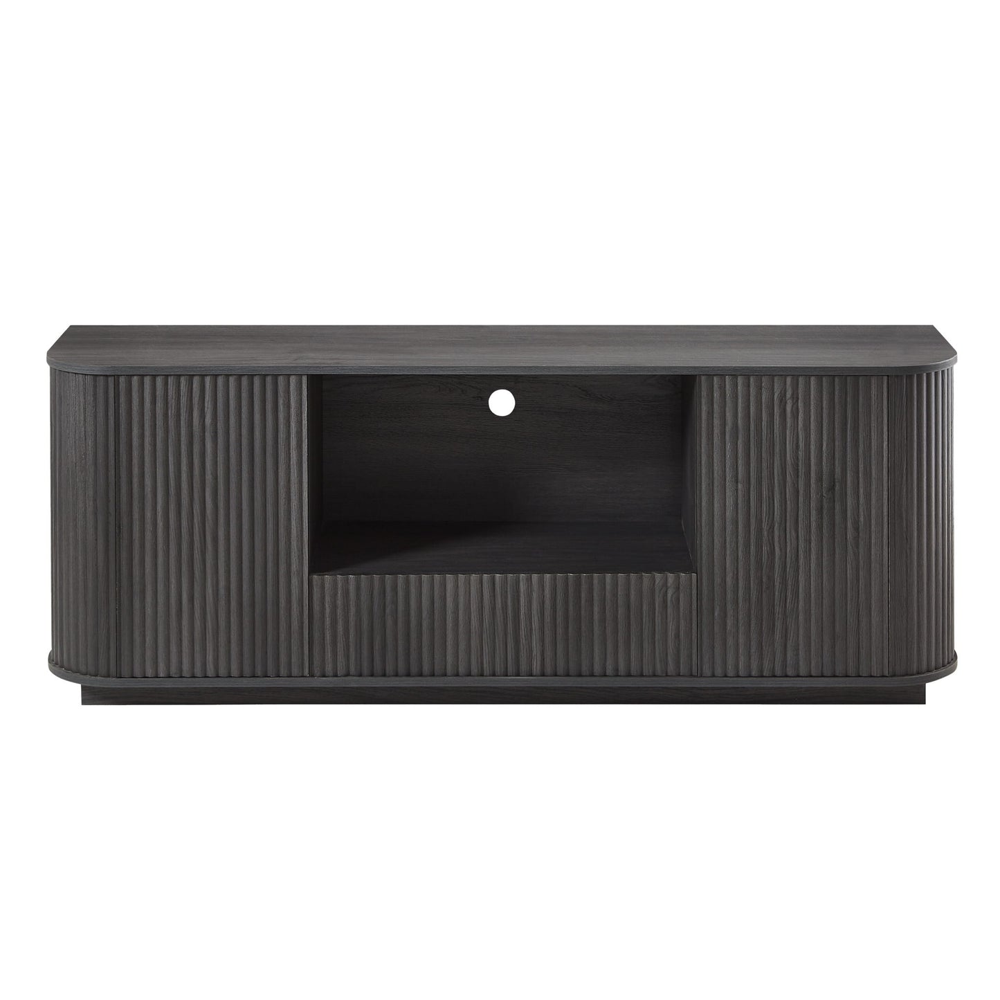 Modern Wavy TV Stand Rounded Sideboard With Storage Cabinet