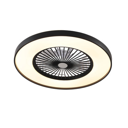 Bedroom Ceiling Fan With Remote Control, Dimmable LED Light, 8 Blades, Reversible Dc Motor - Black